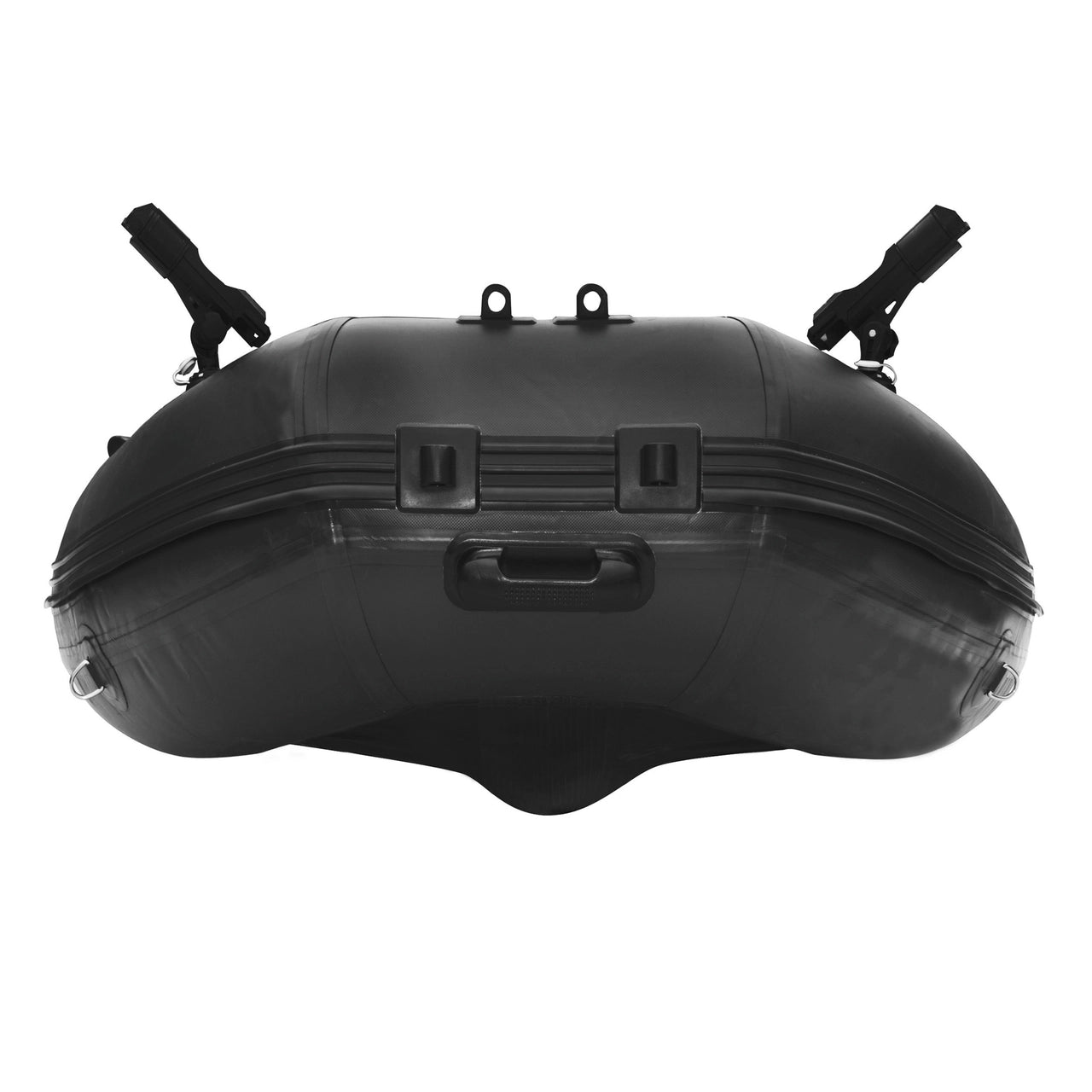 Aleko PRO 12.5 ft Inflatable Fishing Boat with Aluminum Floor & Front Board Holders - Black | Perfect for Lake, River & Offshore Fishing Adventures