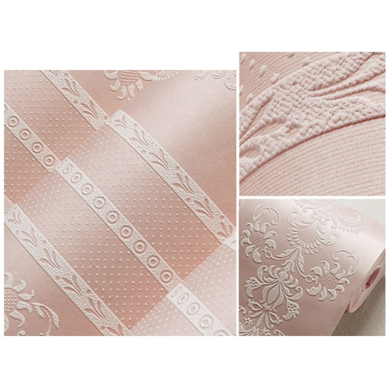 Non-Woven Thickened 3D Vertical Stripes Wallpaper - Pink Home Decor for Bedroom, Living Room & TV Backdrop | Perfect for Wedding Rooms, Sofa Walls & Modern Interior Design