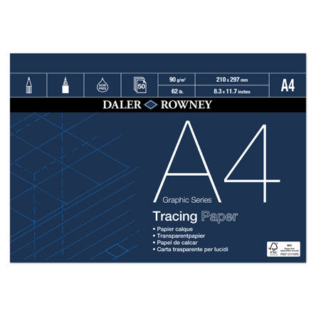 Daler Rowney Graphic Series Tracing Pad 90gsm A4 - Premium Sketching Paper for Artists, Designers & Architects | Perfect for Drawing, Tracing & Illustration Projects
