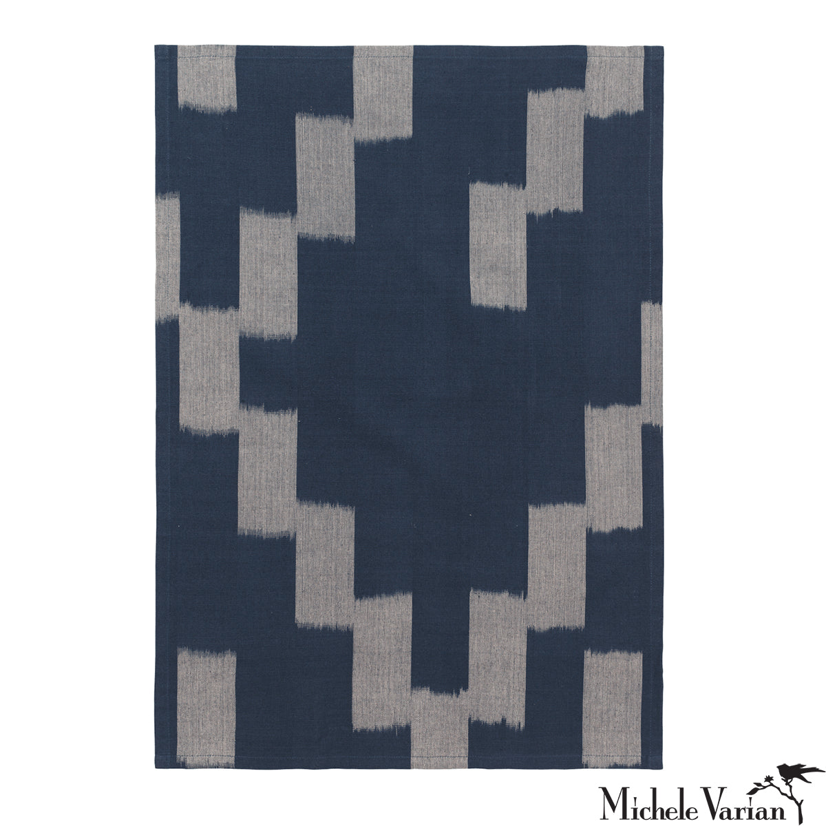 Handmade Ikat Tea Towel Set - Ink Blue & Parchment Cotton Kitchen Towels for Drying Dishes, Decor & Gift Giving - Premium Absorbent Dishcloths for Coffee Shops, Restaurants & Home Use