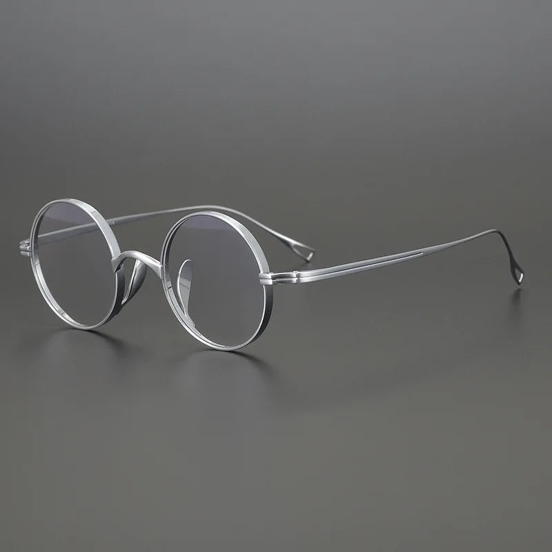 Stylish Unisex Black Titanium Round Eyeglasses Frame - Lightweight & Durable Full Rim Glasses for Men & Women - Perfect for Reading, Driving & Everyday Wear