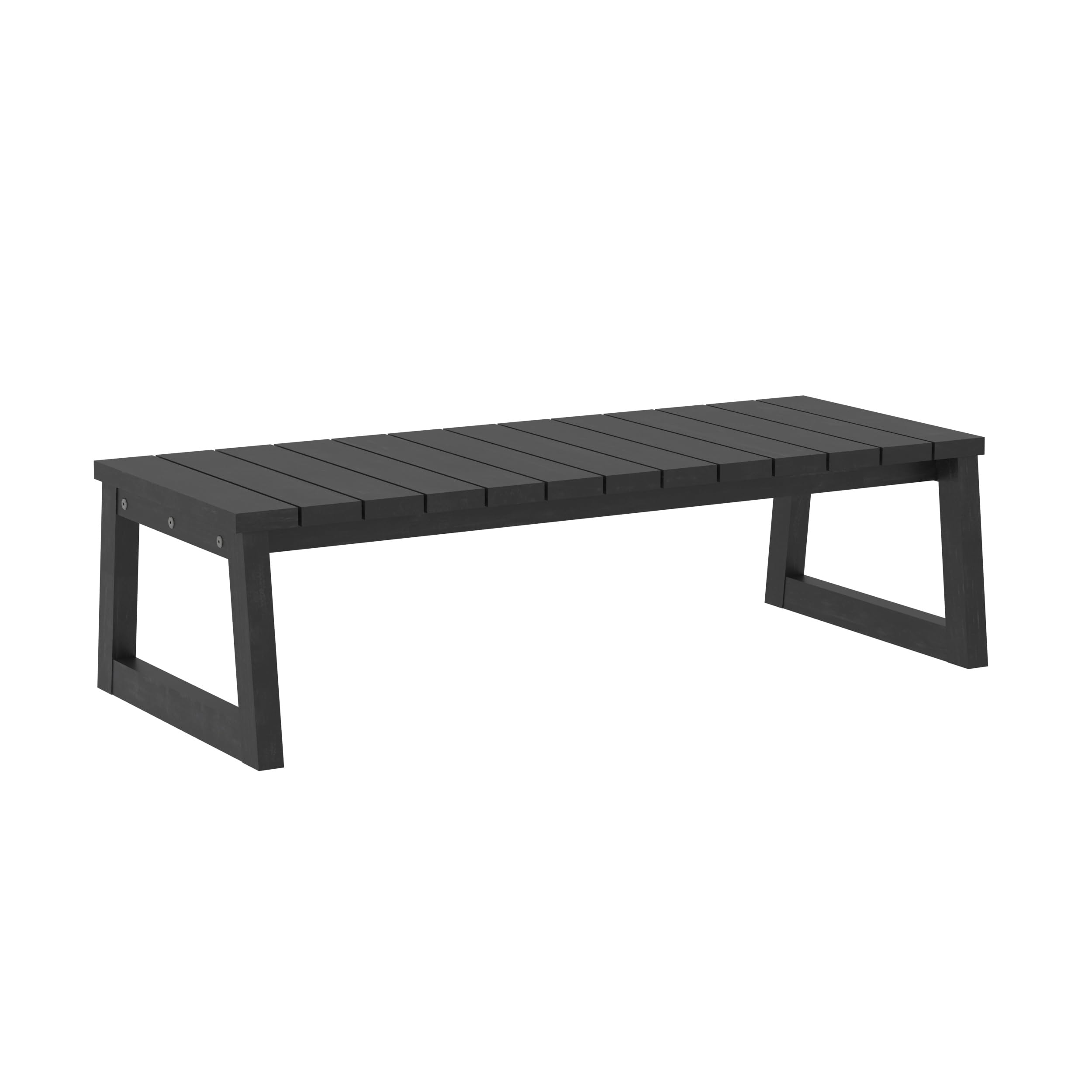 Walker Edison Modern Solid Wood Slat-Top Outdoor Coffee Table - Patio, Deck, Garden Furniture for Relaxing & Entertaining