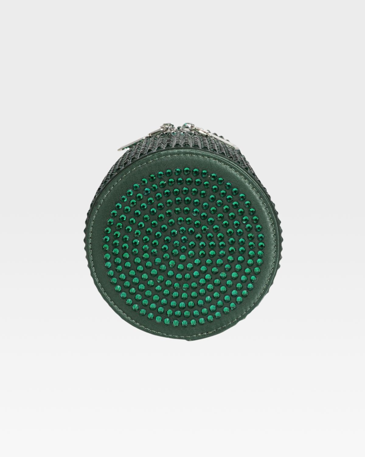 Elegant Green Crystal Mini Barrel Bag for Women - Perfect for Parties, Weddings & Evening Events
