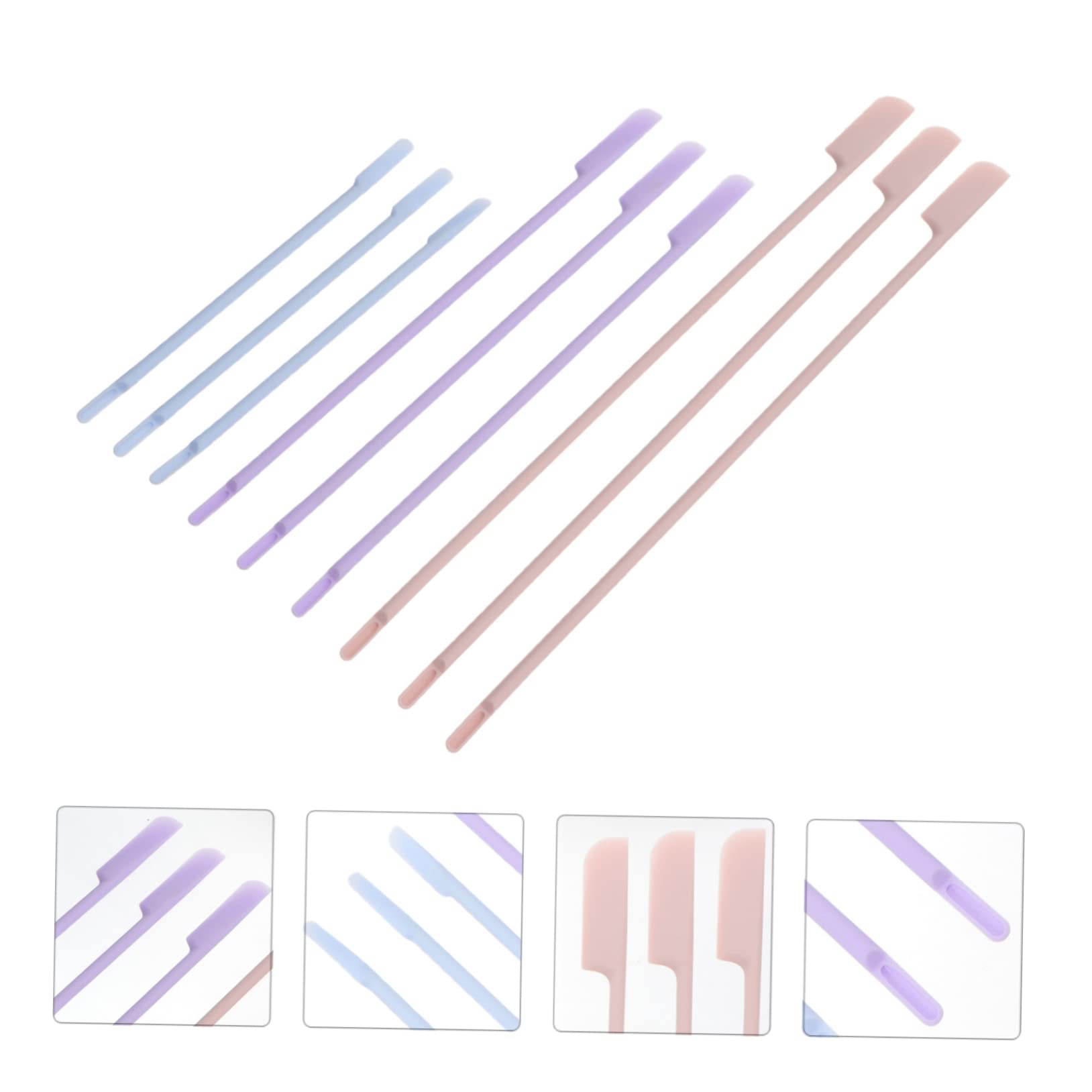 FOMIYES 9-Piece Reusable Silicone Spatula Set for Cream, Lotion, Makeup & Hair Products - Easy to Clean, Dishwasher Safe - Perfect for Kitchen, Salon & DIY Beauty Projects