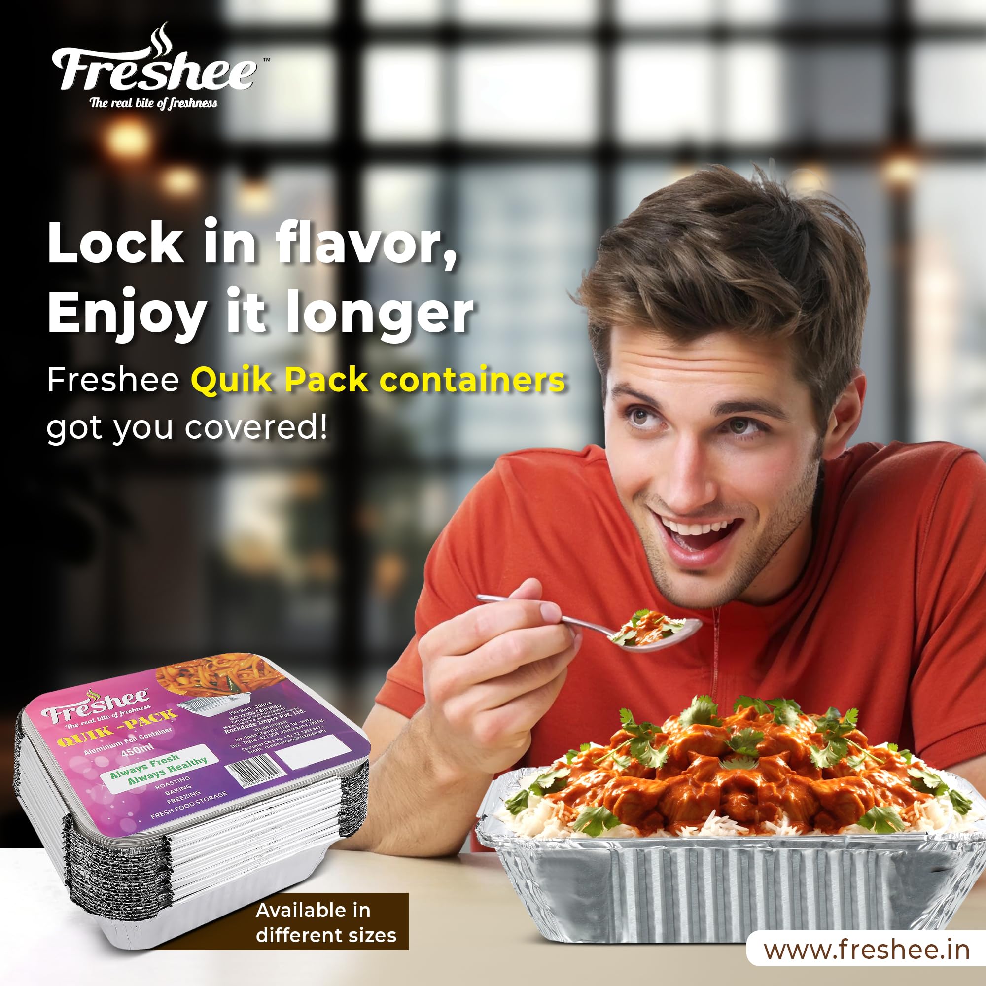 Freshee 50-Pack Aluminum Foil Containers with Lids - 250ml Disposable Food Storage Containers for Meal Prep, Takeout, and Leftovers | Perfect for Restaurants, Catering, and Home Kitchen Use