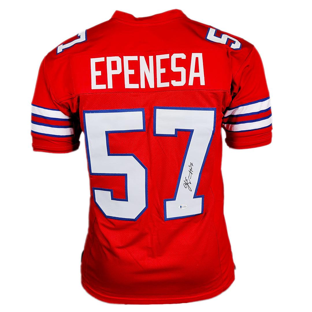 Authentic AJ Epenesa Signed Buffalo Bills Red Football Jersey - Beckett Certified - Perfect for NFL Collectors & Buffalo Bills Fans - Great for Display, Gifting, and Memorabilia Collections
