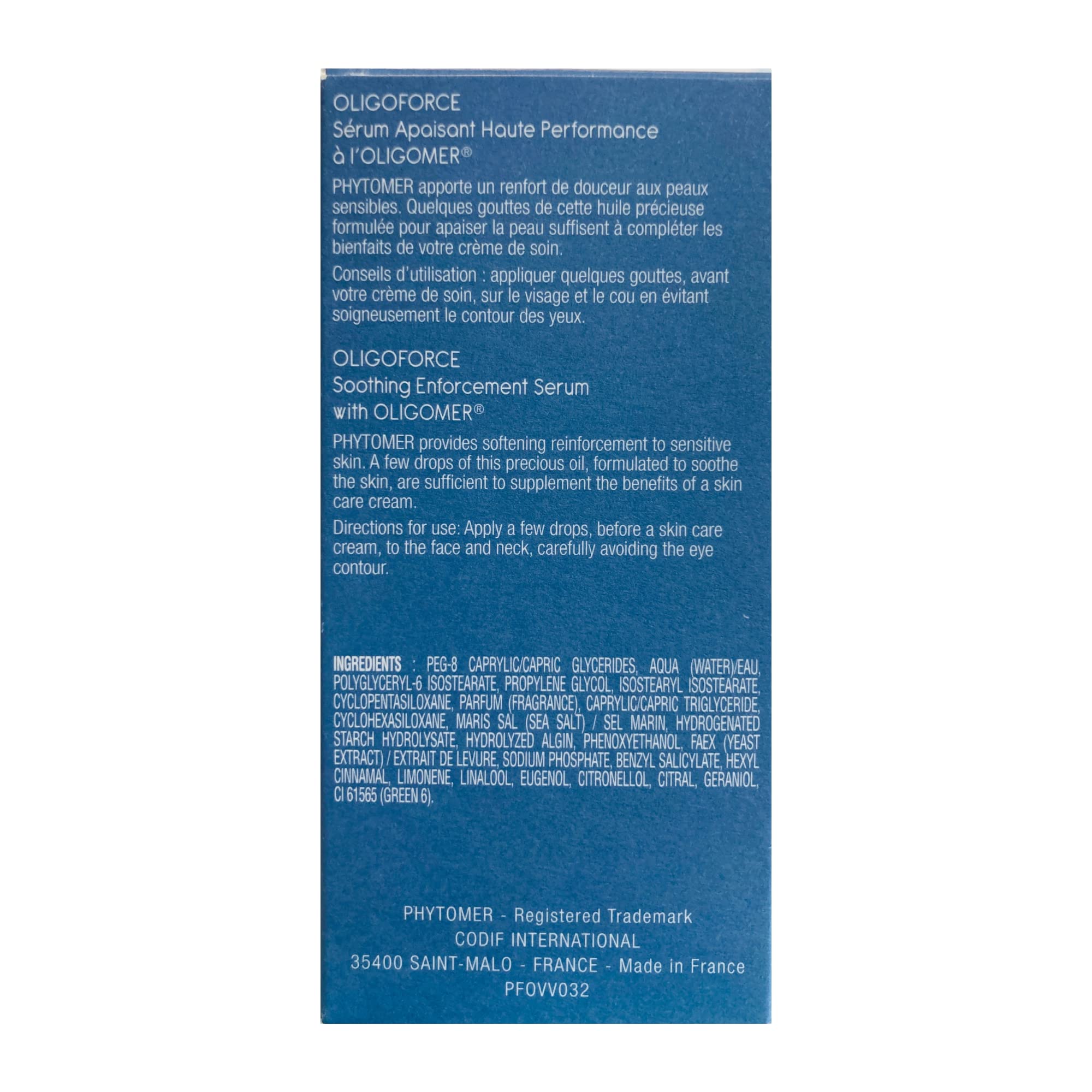 Phytomer Oligoforce Soothing Enforcement Serum 1 oz | Hydrating Facial Treatment for Sensitive Skin | Perfect for Daily Skincare Routine & Post-Procedure Recovery