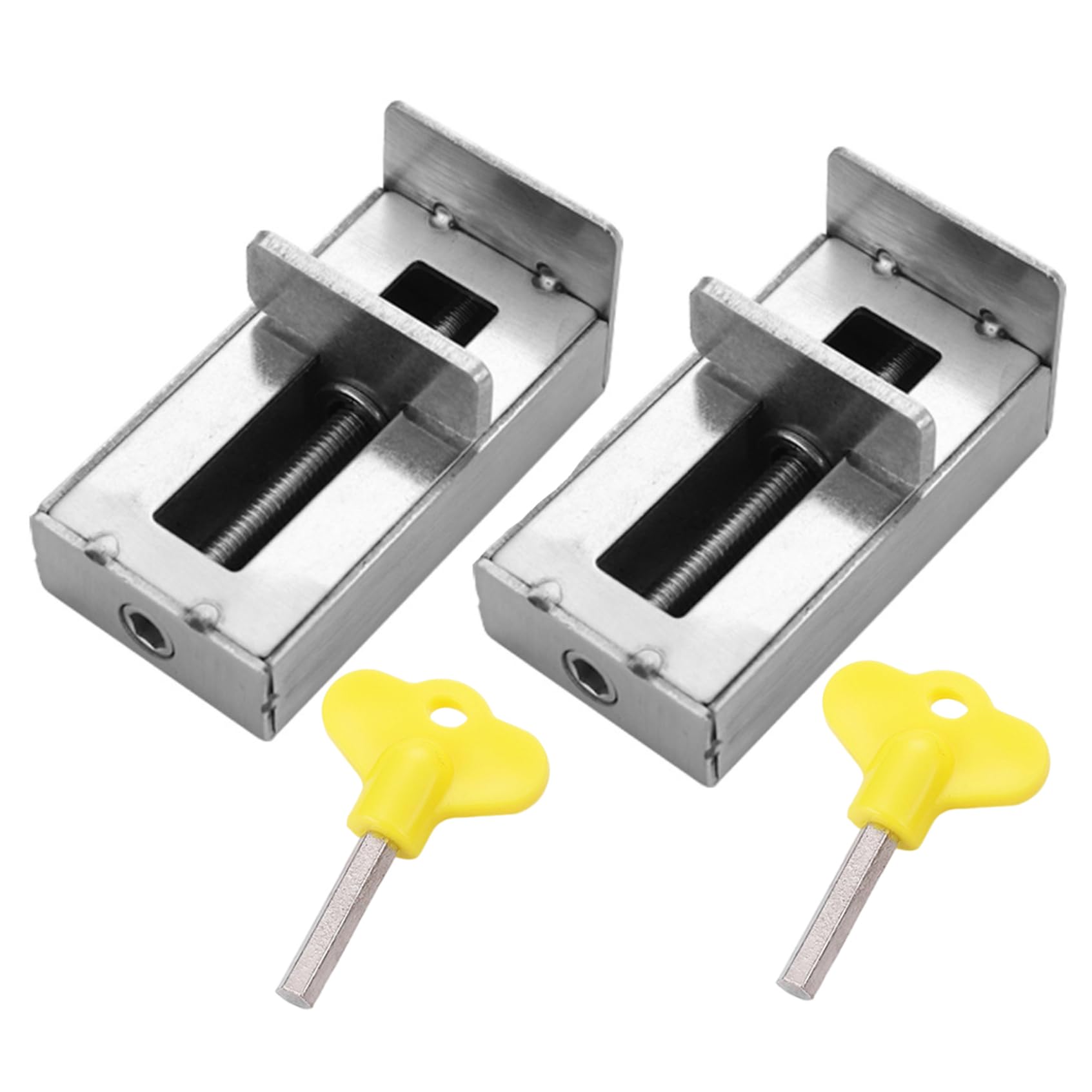 2Pcs Adjustable Window Locks for AC Units - Sliding Door & Window Safety Locks, Sturdy Window Restrictor for Enhanced Security (Ideal for Homes, Apartments & Child Safety)