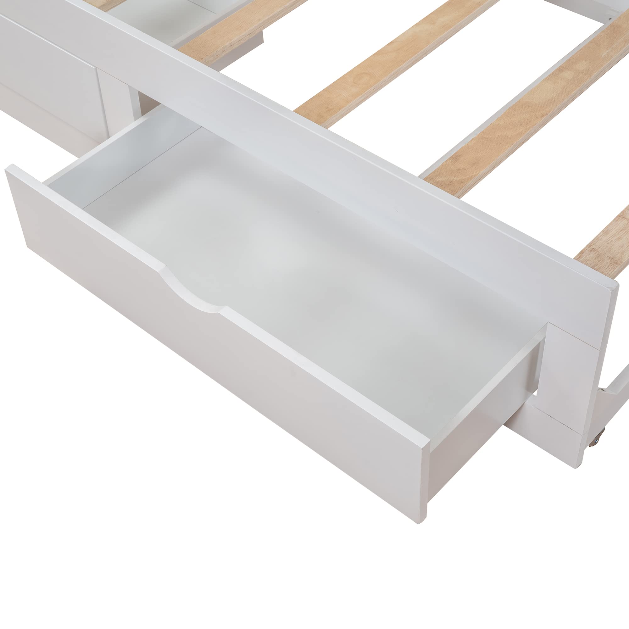 Extendable Twin Daybed with Trundle and Storage Drawers - White Wooden Sofa Bed Frame (No Box Spring Needed) - Perfect for Guest Rooms, Small Spaces & Dorm Rooms