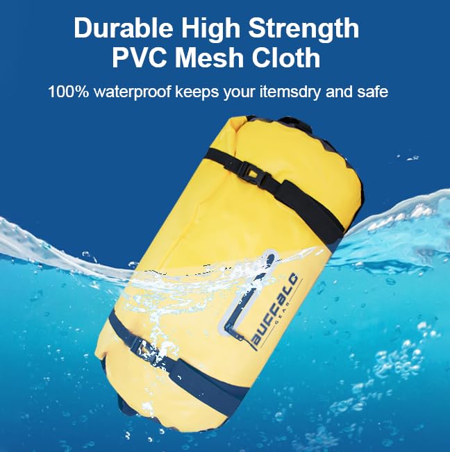 Buffalo Gear Waterproof Duffle Bag 40L 60L 80L - Heavy Duty Roll-top Dry Bag for Travel, Kayaking, Rafting, Boating, Fishing & Camping - Ideal for Outdoor Adventures and Water Sports