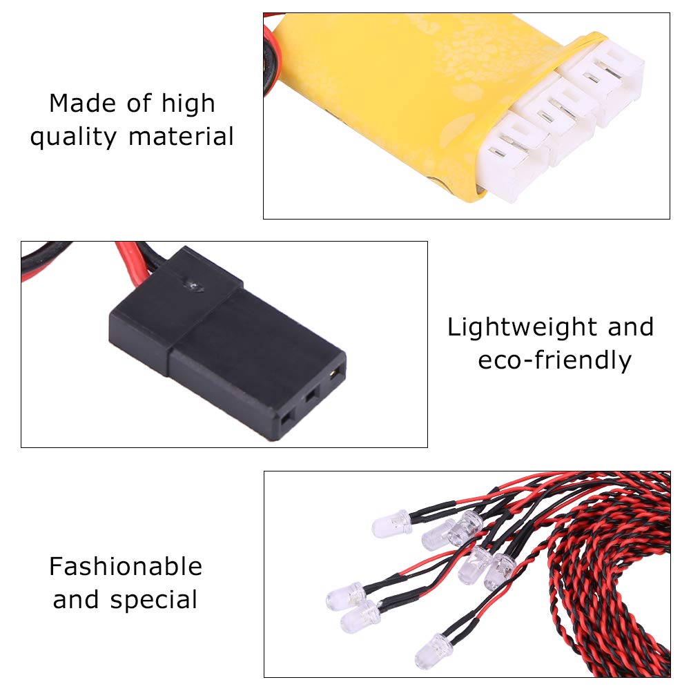 RC Plane LED Navigation Light Kit - 8 LED Flashing Light System for RC Airplanes & Helicopters | Realistic Simulation Lights for RC Aircraft Models | Perfect for Night Flying & Scale Model Displays