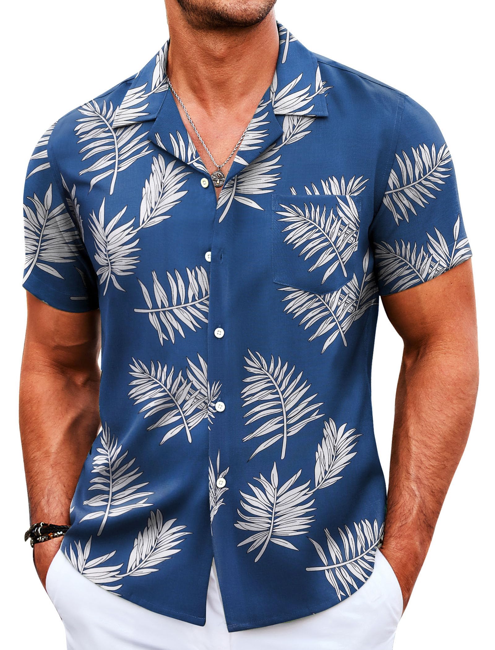 COOFANDY Men's Hawaiian Shirts - Short Sleeve Tropical Button Down Shirts for Casual Summer & Beach Wear | Perfect for Vacation, Luau Parties, and Tropical Getaways