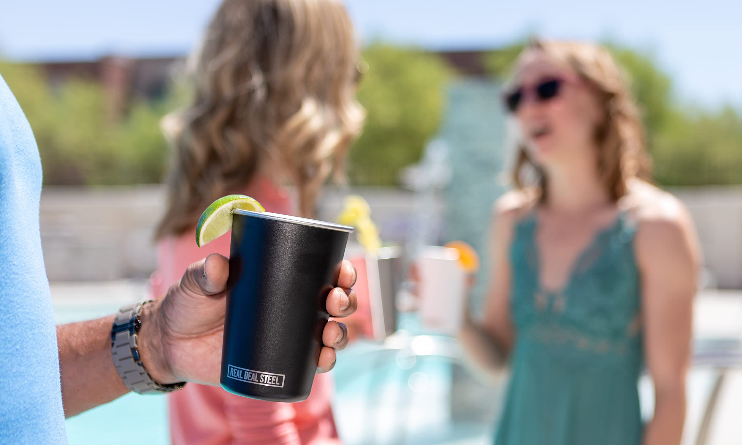 Premium 16 oz Metal Pint Glasses - Stackable, Eco-Friendly Tumblers for Beer, Cocktails & Parties - Durable Drinking Cups for Home, Bars & Outdoor Events