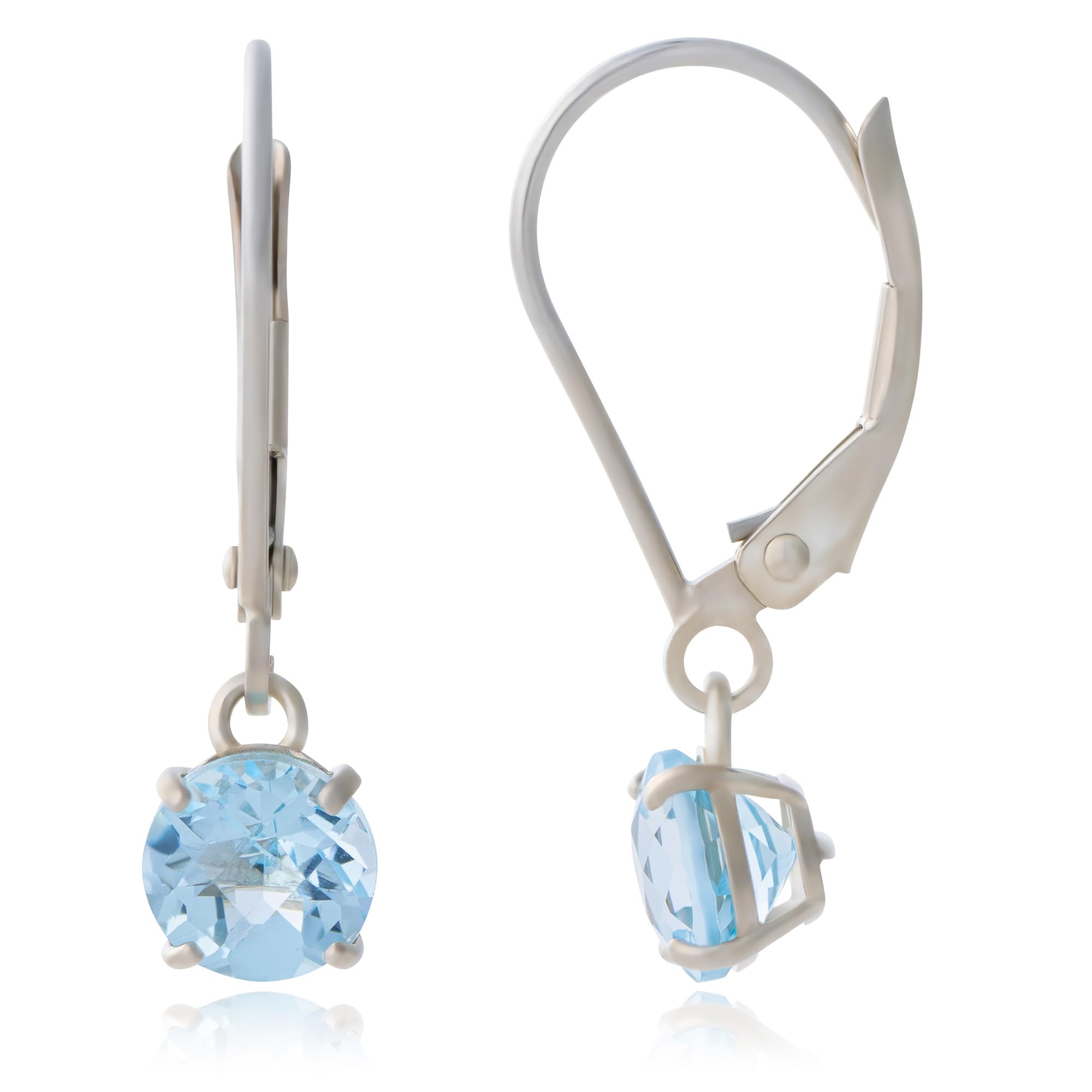 10K Yellow Gold 6mm Round Birthstone Dangle Earrings for Women with Secure Leverback Clasps - Perfect for Birthdays, Anniversaries & Special Occasions | MAX + STONE