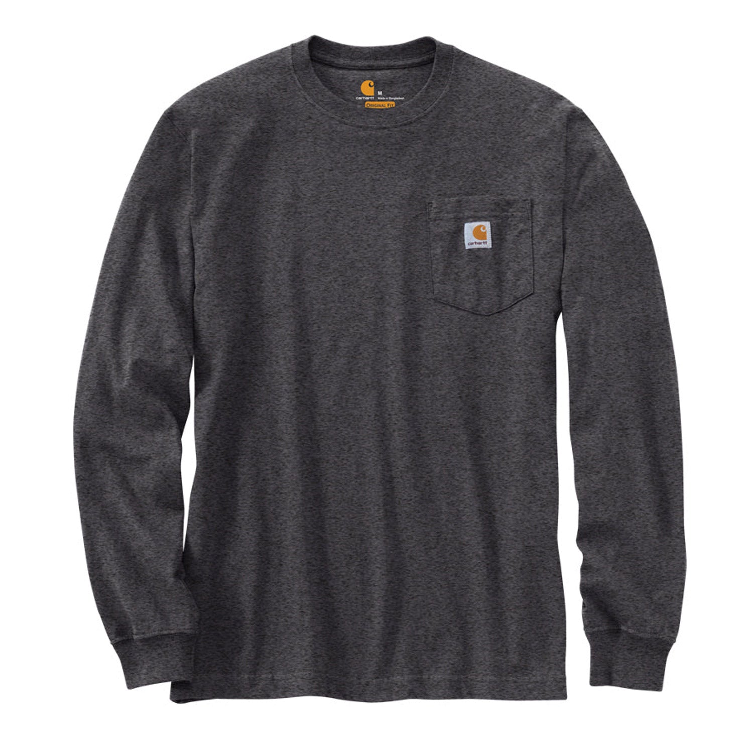 Carhartt Men's Long Sleeve Pocket T-Shirt - Carbon Heather | Durable Workwear for Construction, Outdoor & Casual Wear