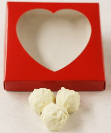 Scott's Cakes Tropical Fruit Mix - Mango, Guava & Passion Fruit White Chocolate Truffles in 1lb Heart Box | Gourmet Gift for Valentine's Day, Anniversary & Romantic Occasions