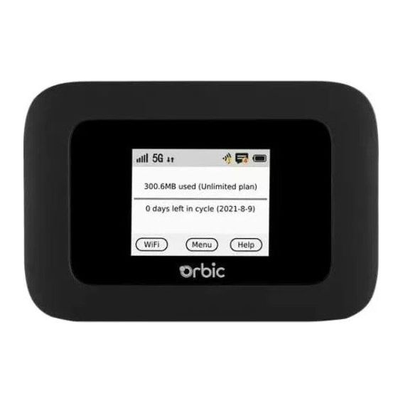 Orbic Speed 5G & 4G UW Mobile Data Hotspot R500L (Verizon Locked) - Black | Portable WiFi for Travel, Remote Work & Home Internet Backup
