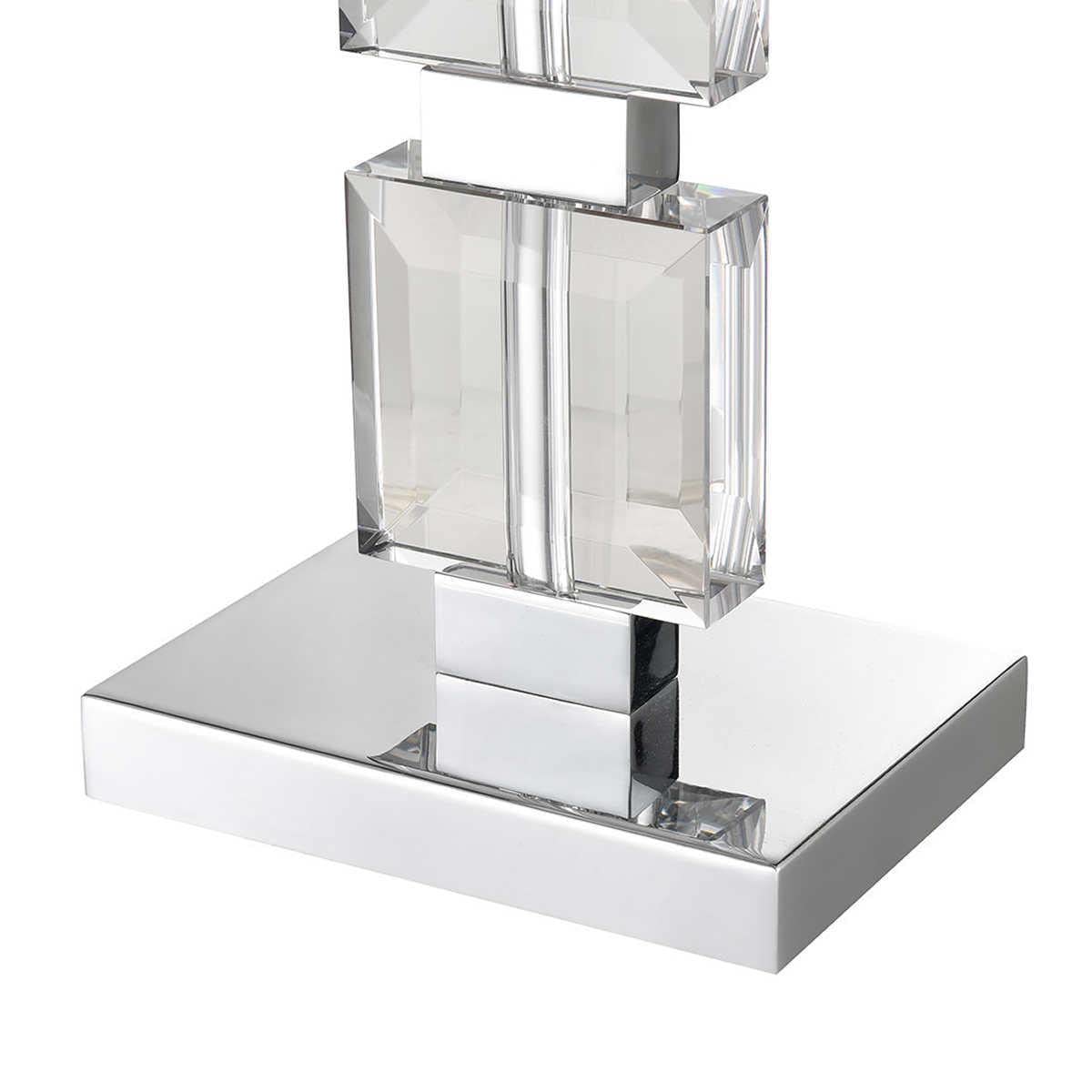 Silver Beveled Square Crystal Table Lamp - 2 Pack for Paris Decor