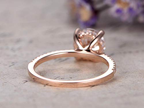1.25 Carat Solitaire Moissanite & Diamond Engagement Ring in 14K Rose Gold - Perfect for Proposals, Weddings & Anniversary Gifts