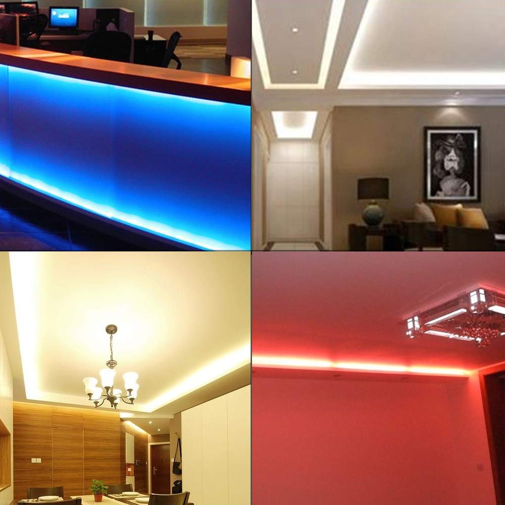 XUNATA 50ft LED Light Strip Kit - 5050 60 LEDs/M, Flexible Waterproof Rope Lights for Indoor & Outdoor Use (110-130V AC) - Includes Accessories - Blue - Perfect for Home Decoration, Party Lighting, and Commercial Display