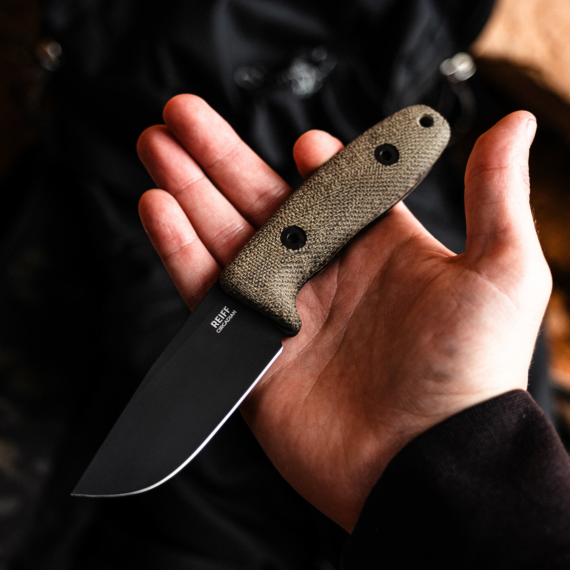 Premium EDC Fixed Blade Knife - CPM MagnaCut Steel, Black DLC Coating, Green Canvas Micarta Handle - Perfect for Outdoor Camping, Hunting & Survival Gear