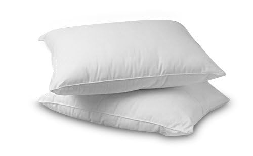 Premium 50/50 Goose Feather Down Pillows - Queen Size 2 Pack - Medium Support for Side, Back & Stomach Sleepers - Made in USA - Perfect for Hotels, Guest Rooms & Luxury Bedding