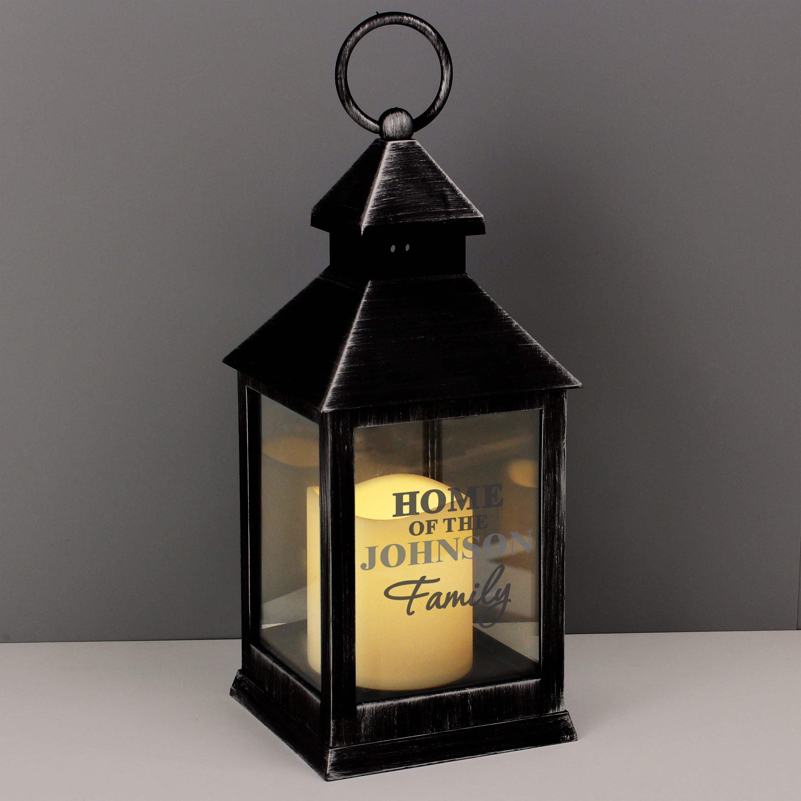 Personalized Rustic Black Lantern for Family - Perfect for Home Decor, Wedding Centerpiece, and Outdoor Gatherings