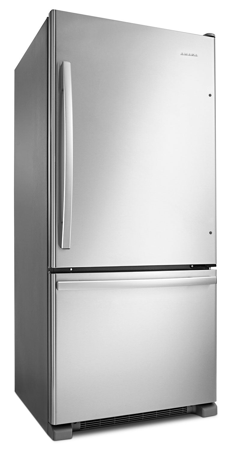 Amana 18.7 Cu. Ft. Stainless Steel Bottom Freezer Refrigerator ABB1924BRM - Energy Efficient Kitchen Appliance for Home, Apartment & Office Use