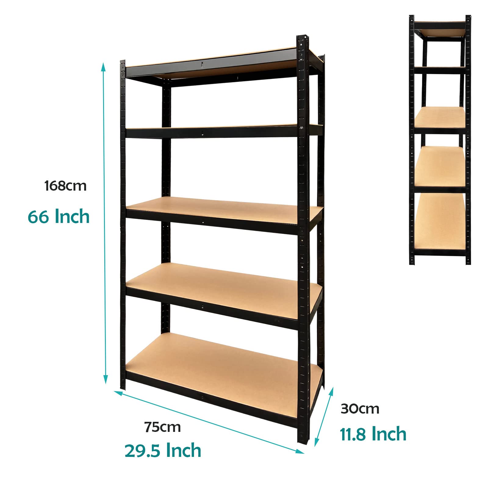 5-Tier Heavy Duty Metal Storage Shelves - 66
