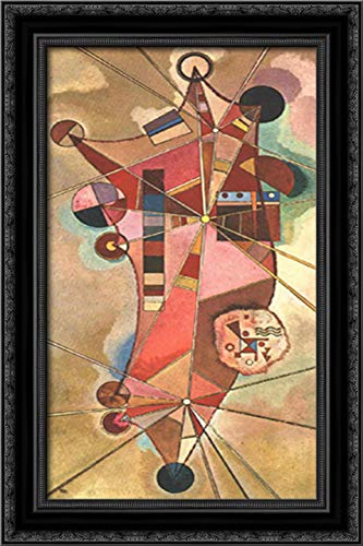 16x24 Black Ornate Wood Framed Canvas Art Print - Wassily Kandinsky Abstract Painting - Perfect for Living Room, Bedroom & Office Wall Decor