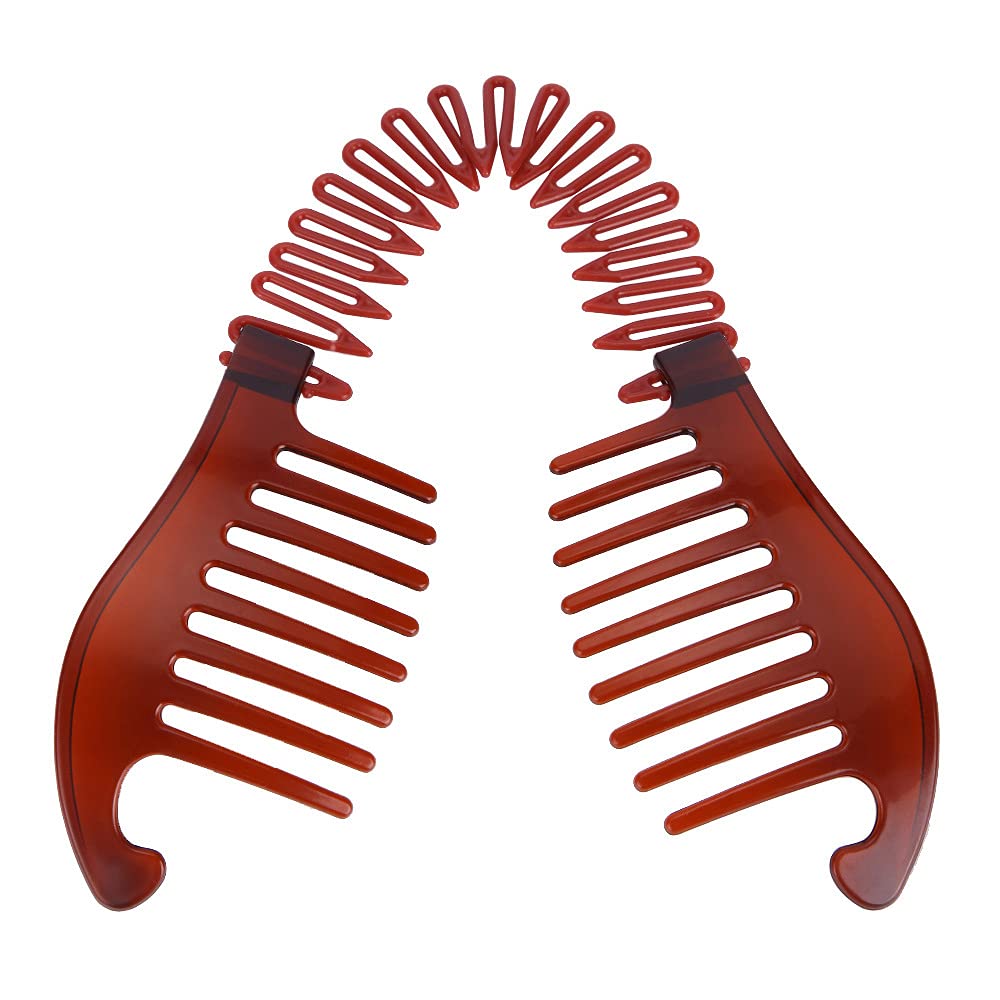 4 Pcs Plastic Banana Hair Clips - Flexible Hair Grips for Ponytails & Hairstyles, Hair Accessories for Women & Girls - Perfect for School, Work & Everyday Use