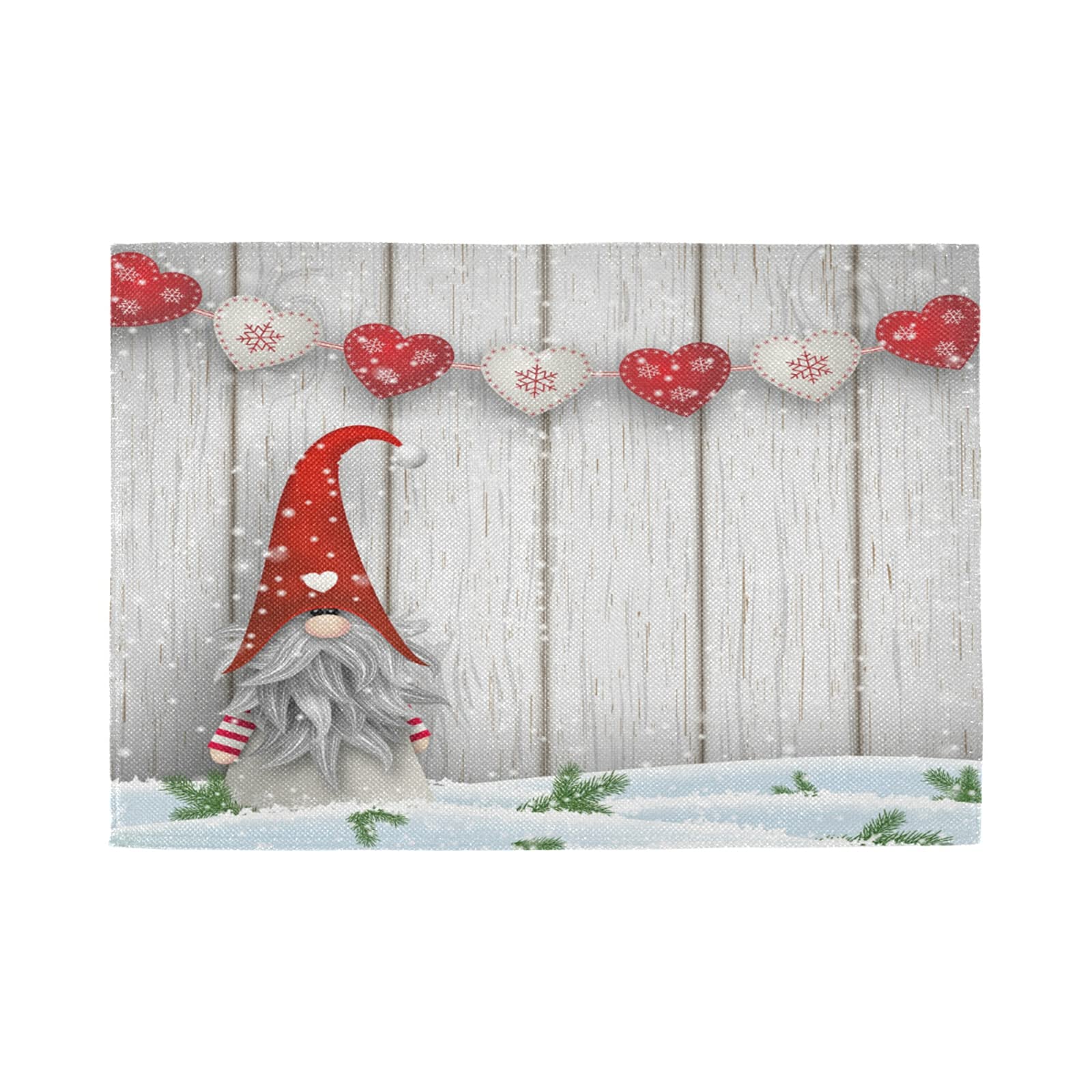 Festive Gnome Christmas Placemats Set of 4 - Heat Resistant Holiday Table Mats for Kitchen & Dining Decor - Perfect for Christmas Dinner, Holiday Parties & Winter Home Decor