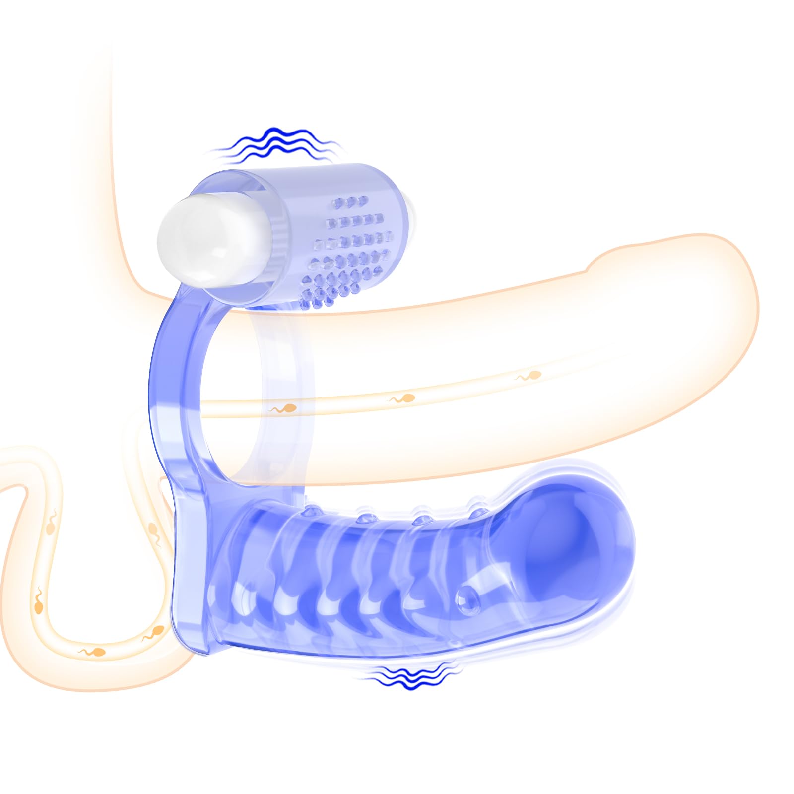 IMOTANI Double Penetration Cock Ring with Mini Bullet Vibrator - Anal Dildo Butt Plug & Prostate Massager for Men - Strap-On Adult Sex Toys for Couples Play and Solo Pleasure