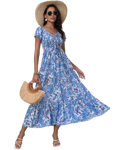 Floral-white Blue