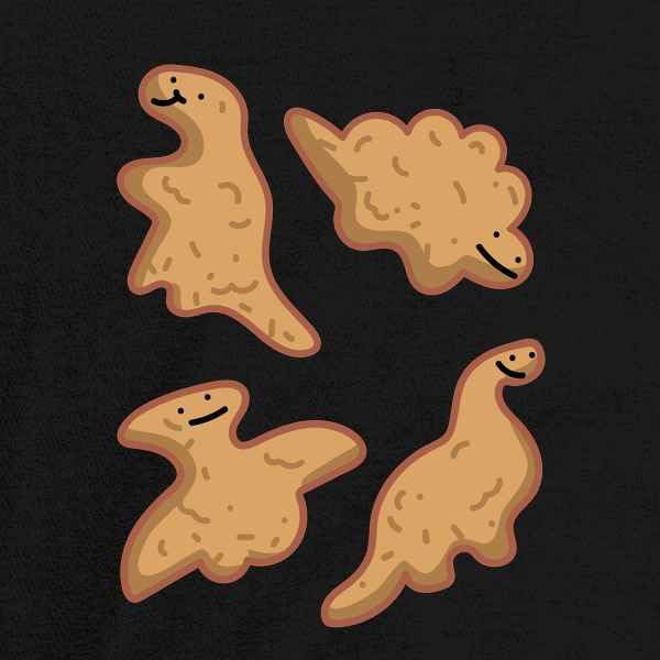 Pop Threads Kawaii Dino Nuggets Graphic T-Shirt for Men - Funny Cute Dinosaur Chicken Nugget Tee - Perfect for Casual Wear, Gamer Outfits & Anime Lovers