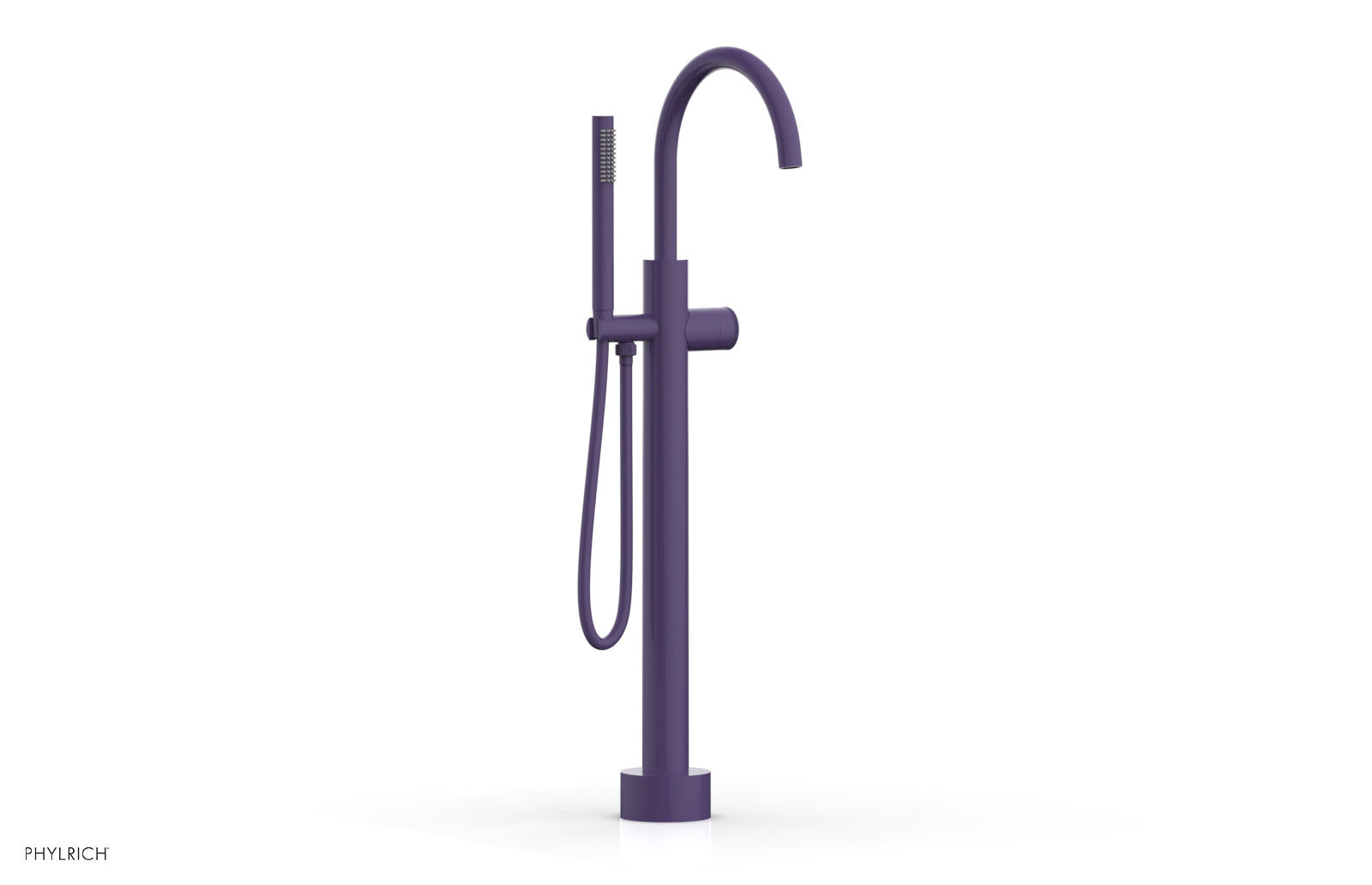 BASIC II Low Floor Mount Tub Filler with Knurled Handle and Hand Shower - Model 230 44 03 - Perfect for Modern Bathrooms and Spa-Like Showers