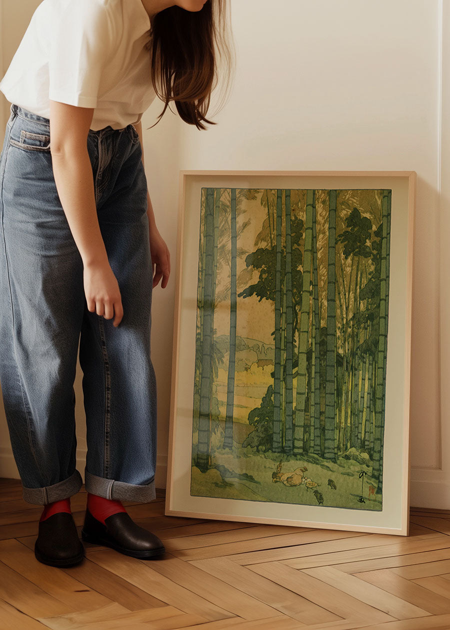 Bamboo Grove by Yoshida Hiroshi - Japanese Woodblock Print Artwork for Home & Office Decor | Perfect for Living Rooms, Bedrooms & Gifts