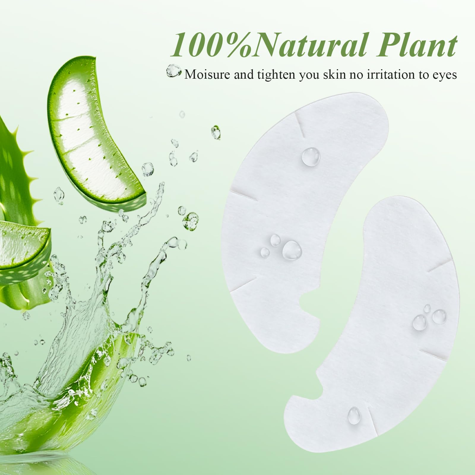 Fenshine 100 Pairs Hydrogel Eye Patches for Eyelash Extensions - Lint Free Under Eye Gel Pads, Professional Lash Extension Supplies for Salon & Home Use