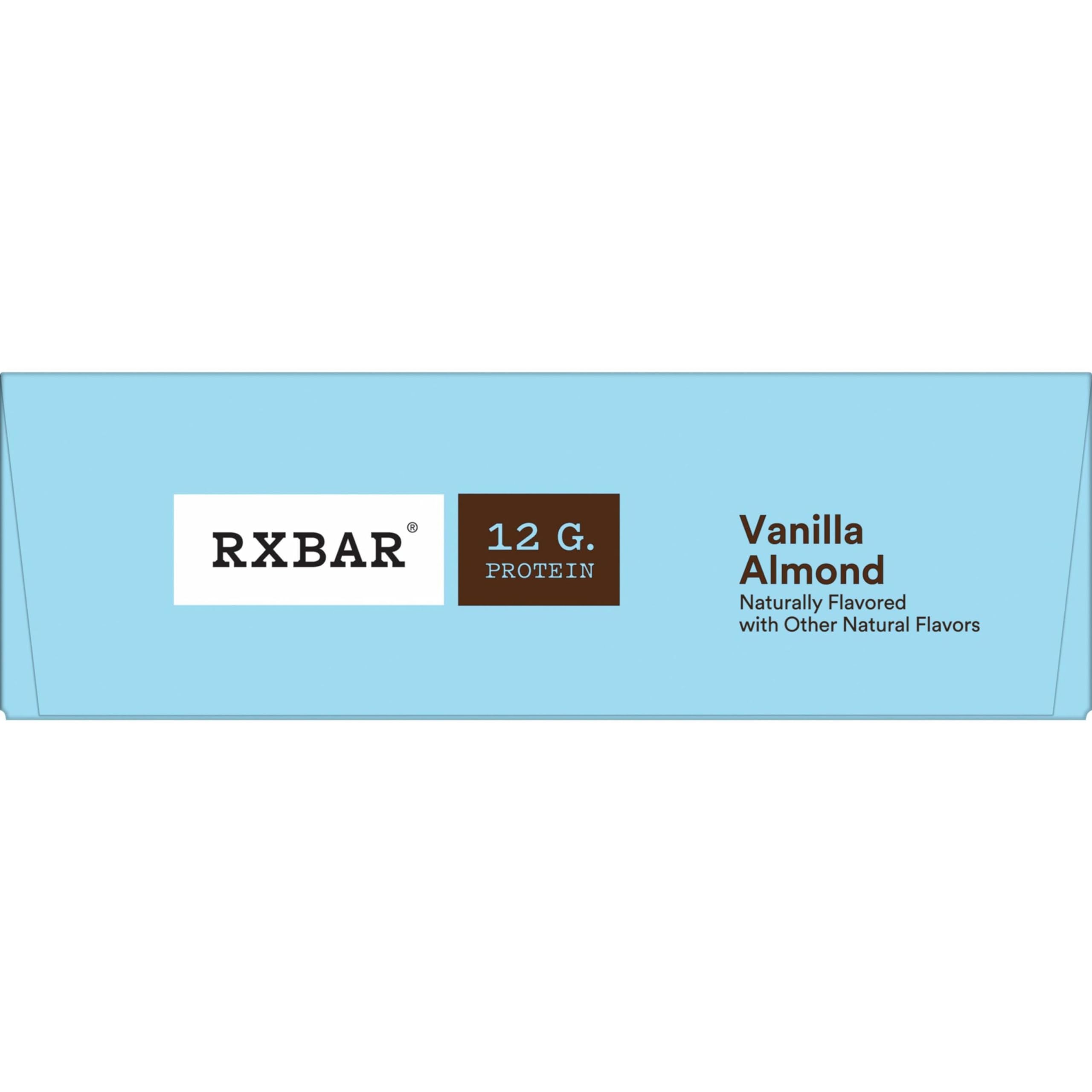 RXBAR Protein Bar - Vanilla Almond Flavor, 12g Protein, Gluten Free, No Added Sugar, Healthy Snack for Workout, Hiking & On-the-Go Energy Boost
