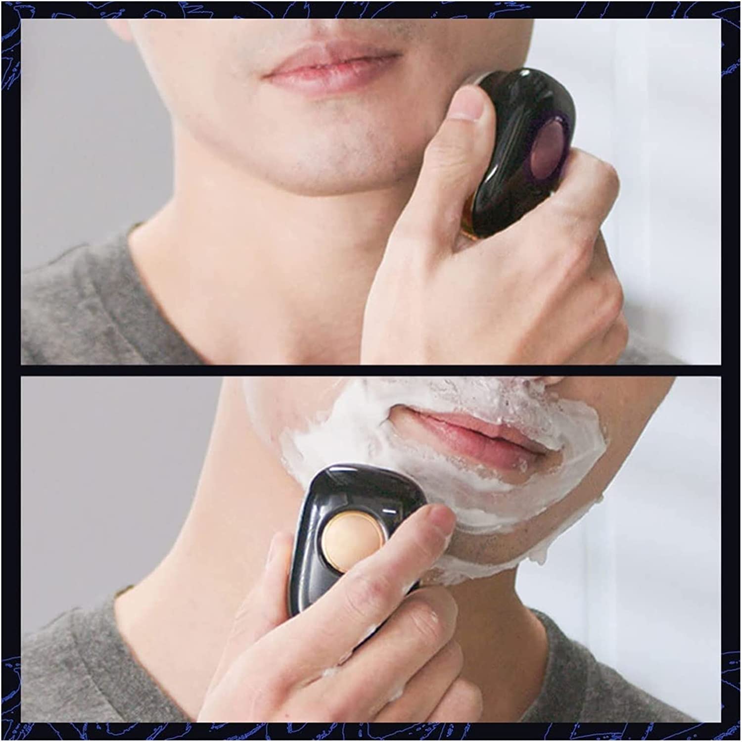 2023 Upgraded Portable Electric Razor for Men - Rechargeable Travel Shaver, Waterproof Mini Shaver with Precision Blades for Face & Beard Grooming | Perfect for Business Trips, Gym Bags & Daily Commute (Black)