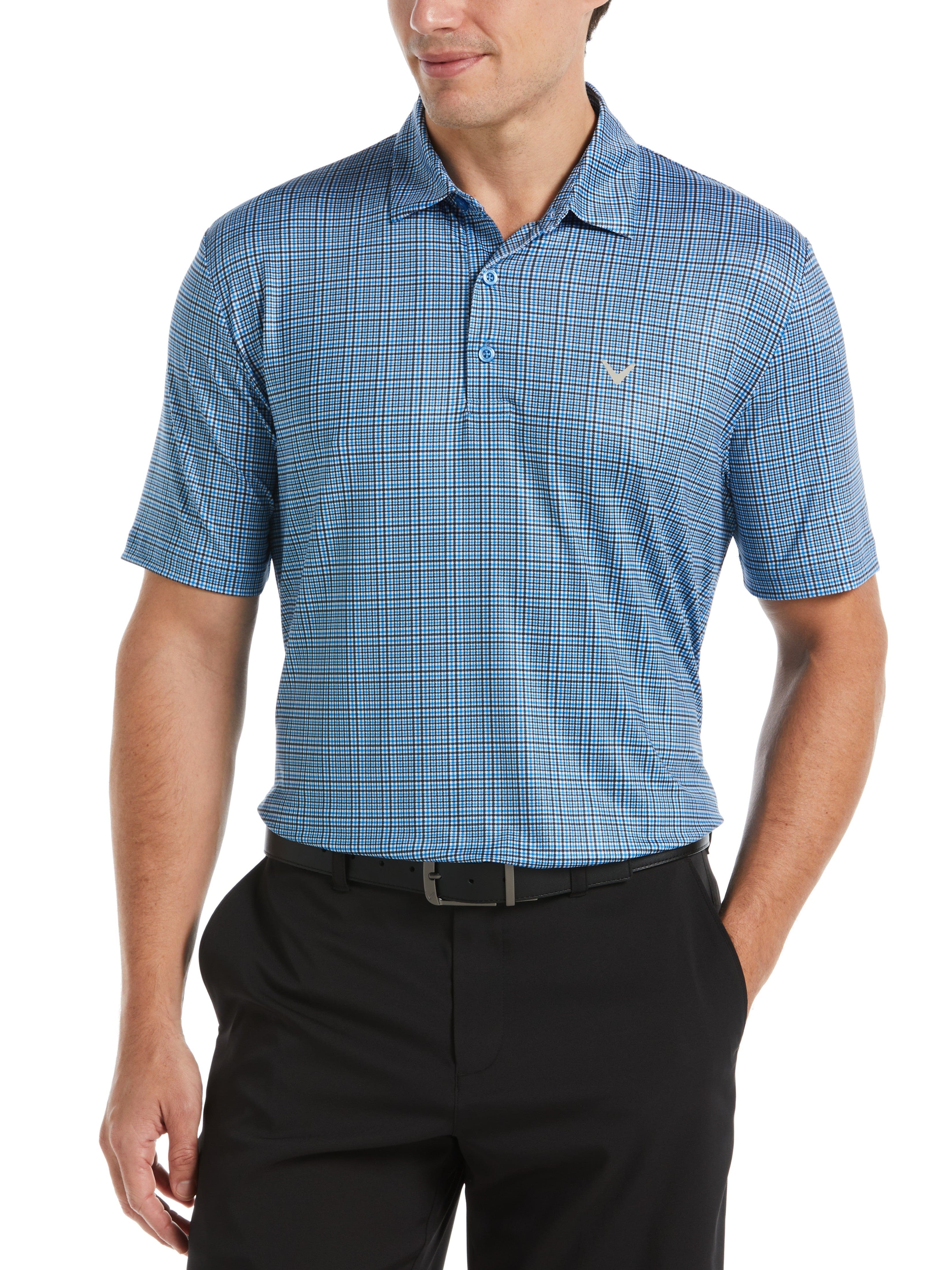 Men's Plaid Golf Polo Shirt - Breathable & Moisture-Wicking Performance Golf Shirt for Men - Perfect for Golf, Casual Wear & Outdoor Activities