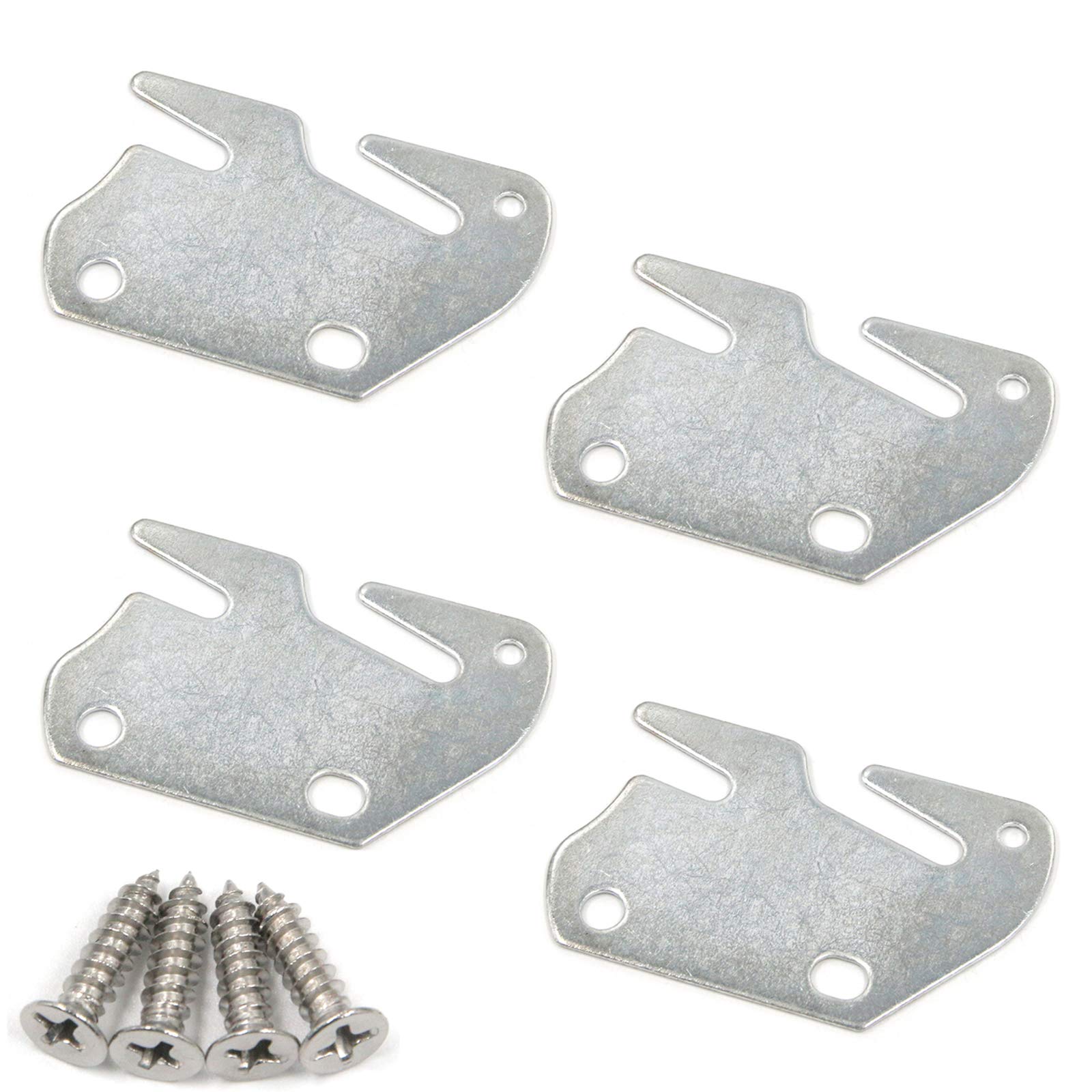Wooden Bed Frame Brackets - Heavy Duty Bed Rail Hook Plates for Headboard & Footboard Replacement (4-Pack) - Perfect for DIY Bed Frame Repair & Reinforcement