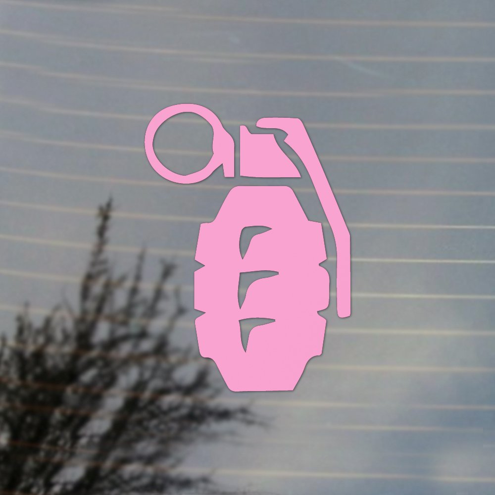 Modern Grenade Vinyl Decal - Bubblegum Pink - Cosplay & Fan Gear - Perfect for Laptops, Cars, Helmets & DIY Projects