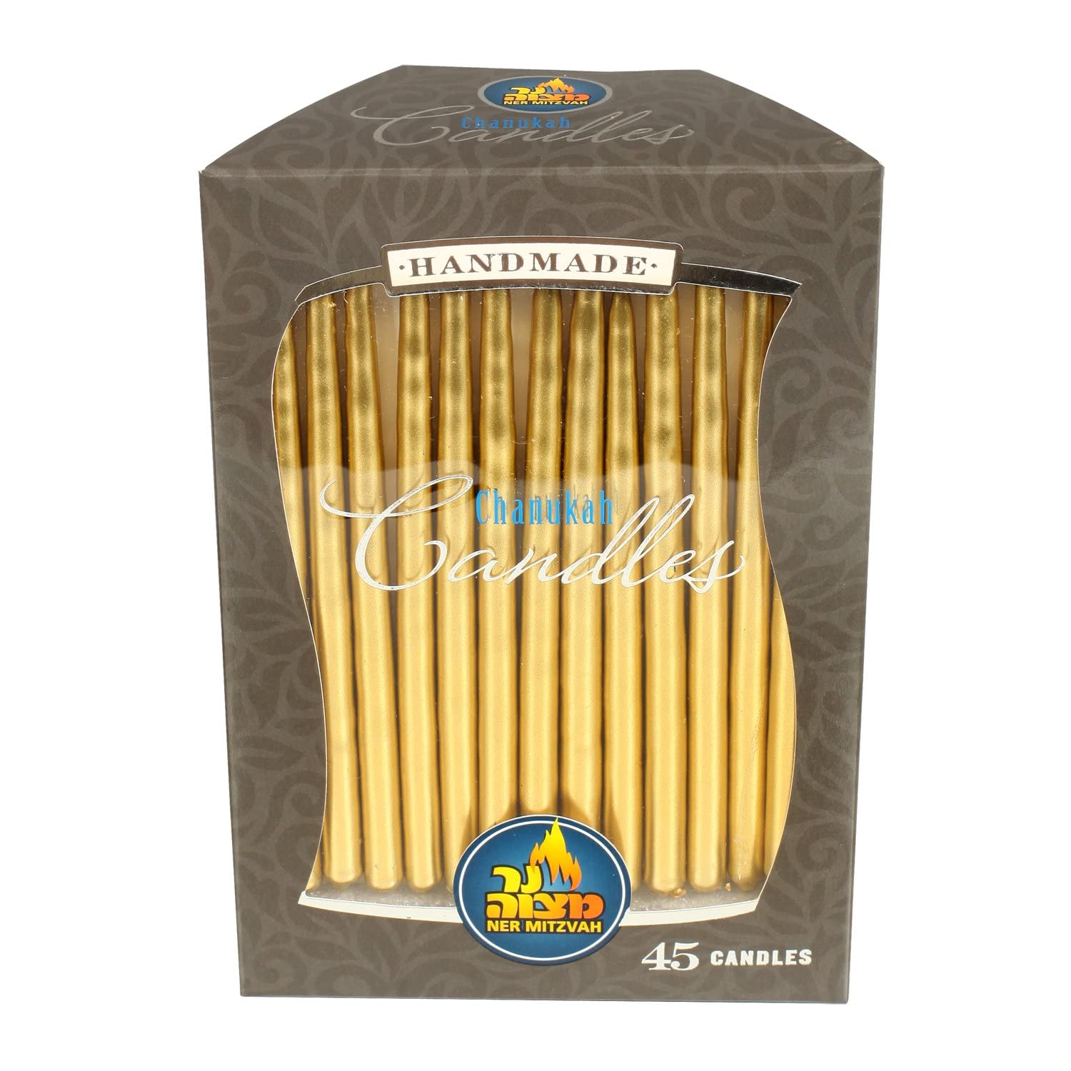Premium Dripless Hanukkah Candles - 45 Count Metallic Gold, Fits Most Menorahs, High-Quality Wax for All 8 Nights of Chanukah - Perfect for Home Celebrations, Synagogue Events & Jewish Holiday Decorations