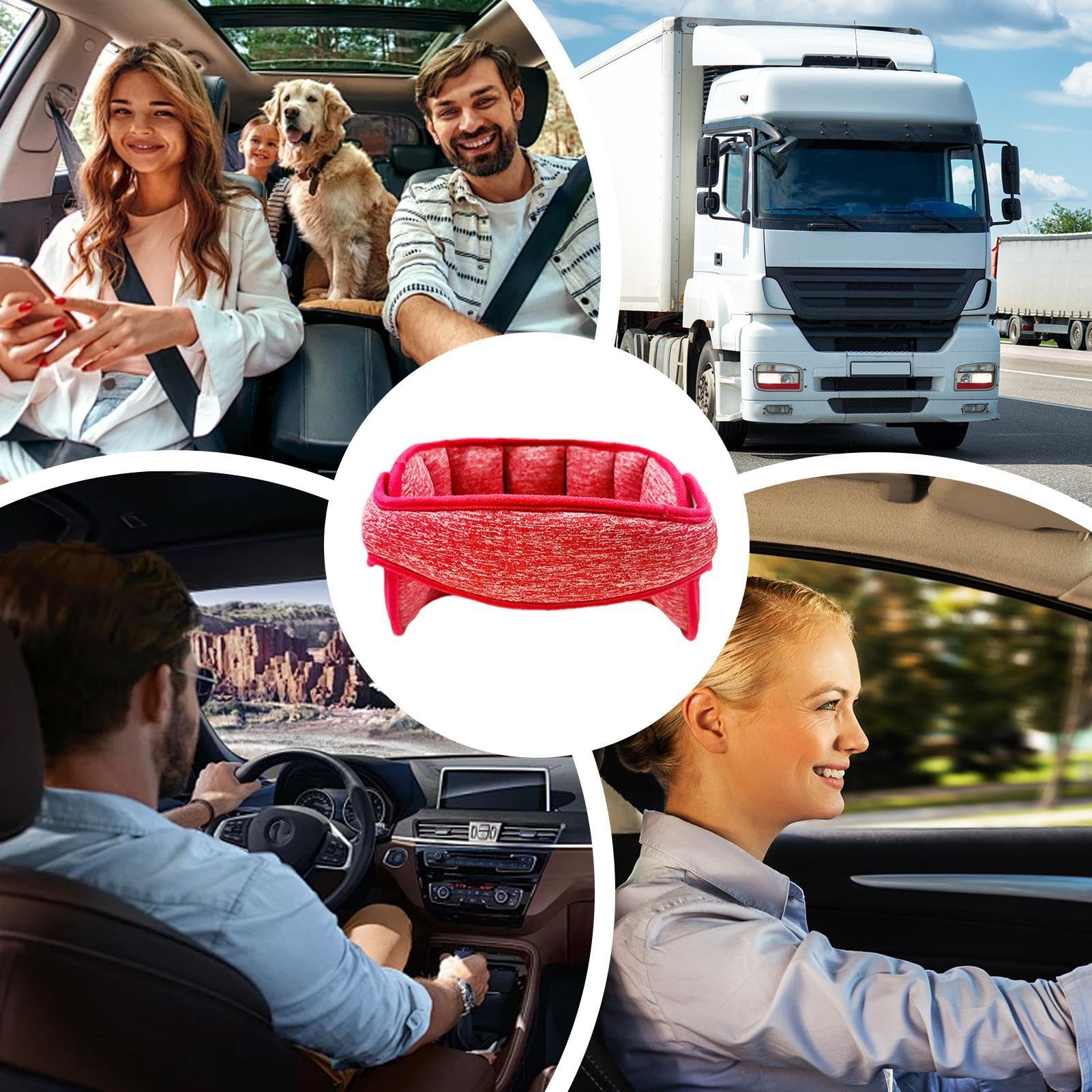 Car Headrest Pillow for Neck Support - Adjustable Safety Seat Strap for Pain Relief & Comfort - Perfect for Long Drives, Travel, and Baby Strollers