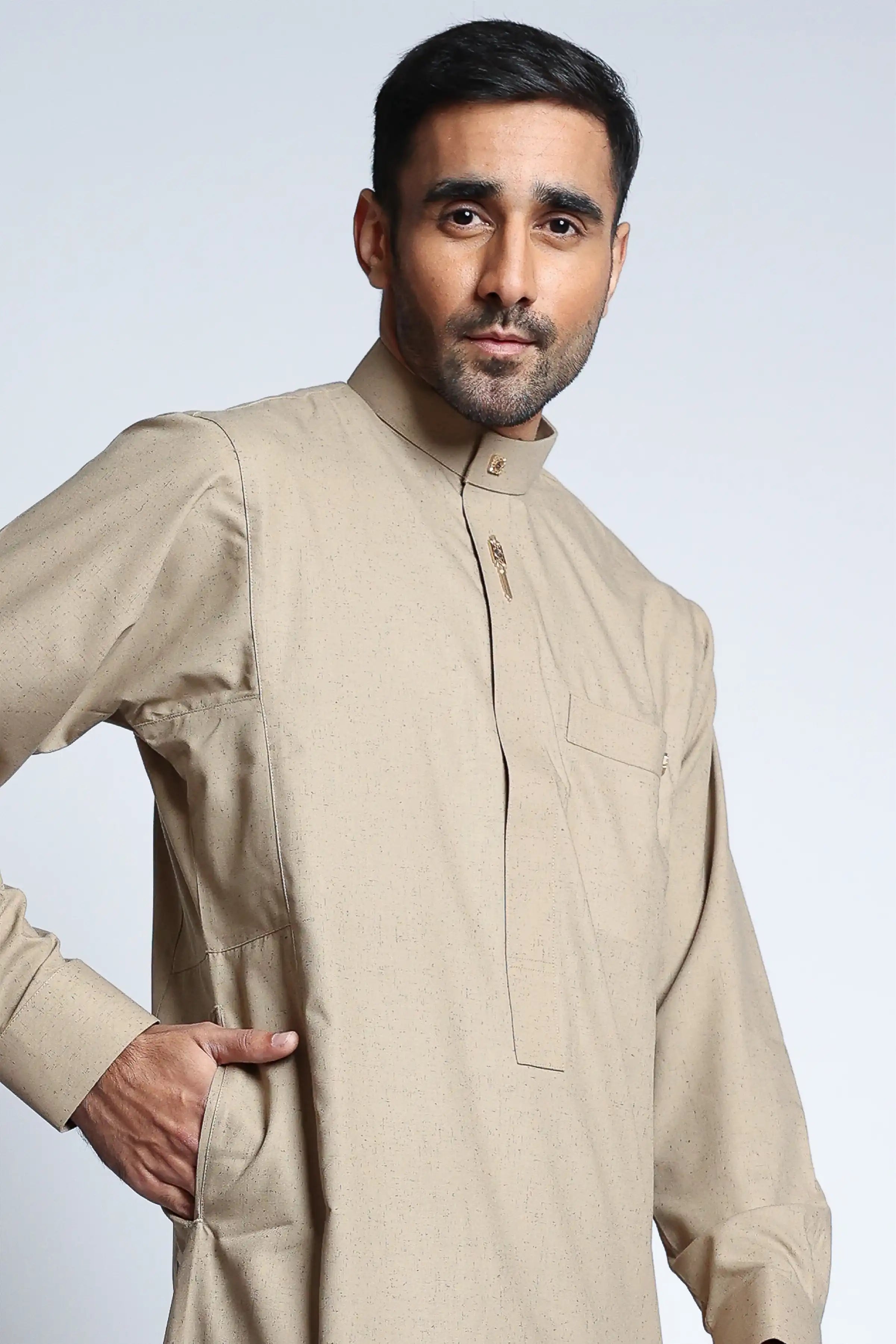 Premium J134 Birchwood Thobe for Men - Comfortable & Stylish Islamic Robe - Perfect for Prayer, Eid, Ramadan & Daily Wear