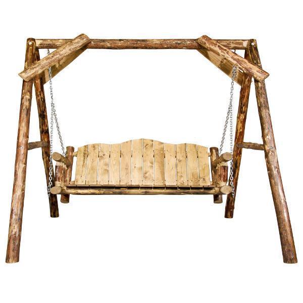 Glacier Country A-Frame Lawn Swing - Heavy Duty Outdoor Garden Porch Swing for Relaxing in Backyard, Patio, or Deck