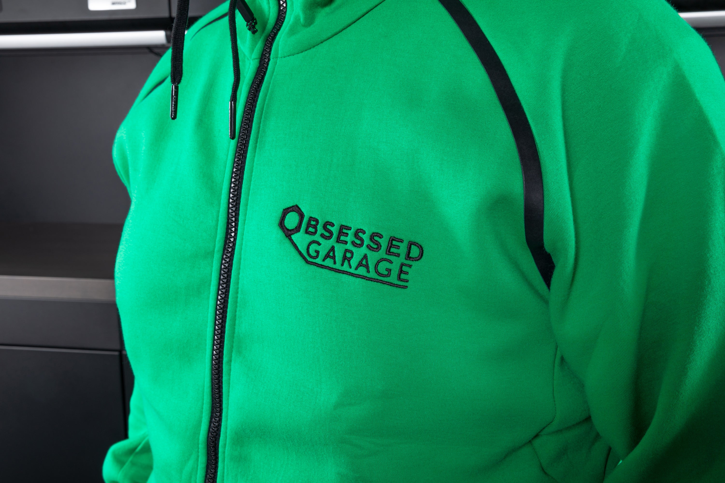 Obsessed Garage Reflex Zip Up Hoodie - Premium Men's Fleece Jacket for Car Enthusiasts | Perfect for Garage Work, Car Shows & Casual Wear