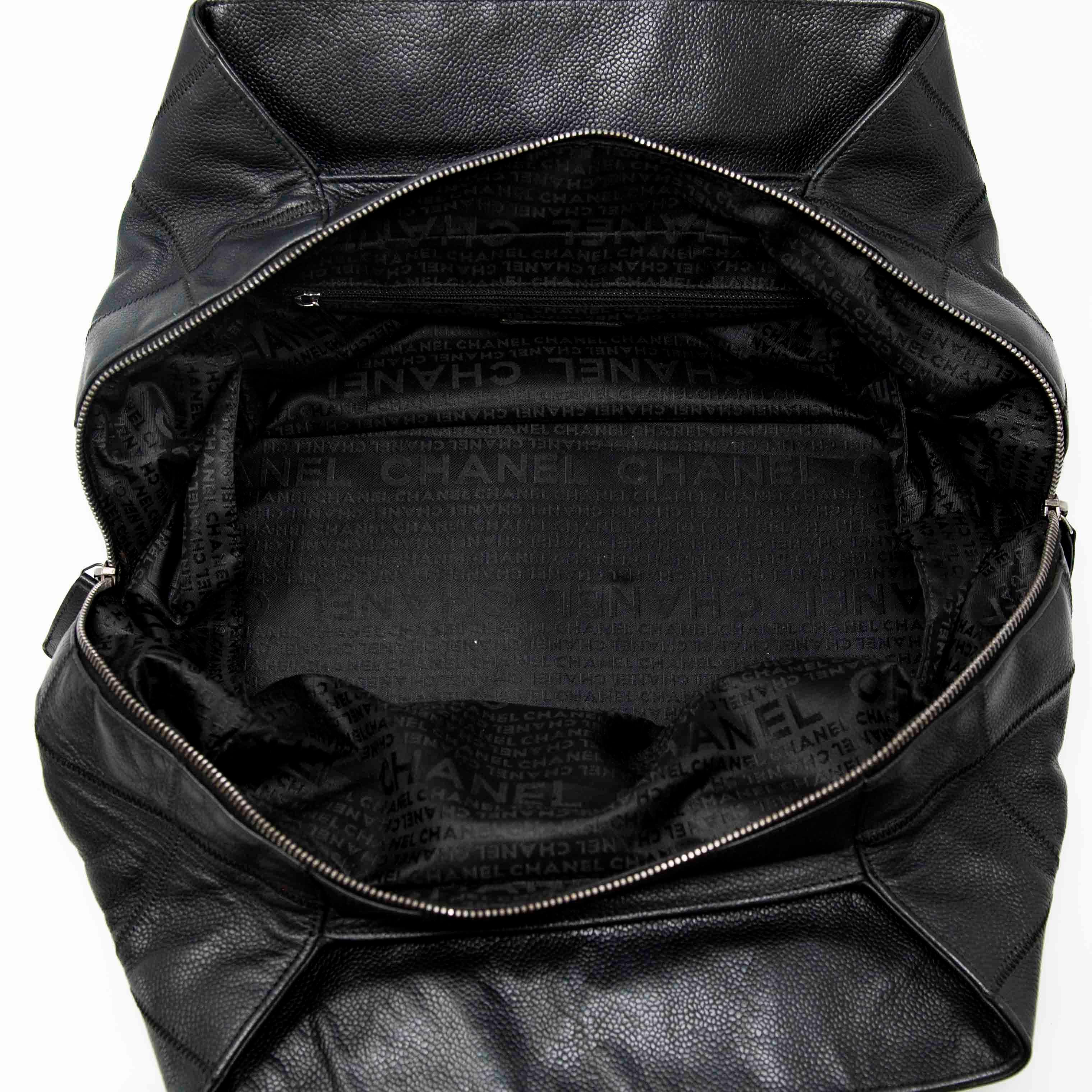 Chanel Black Choco Bar Stitched Leather Tote Bag for Women - Luxury Designer Handbag for Work, Travel & Everyday Use