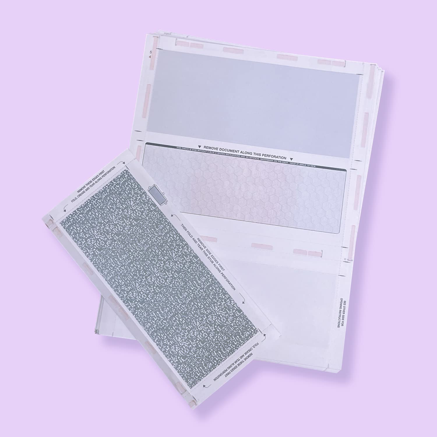 Compuchecks Pressure Seal Checks - Z Fold Self Seal Mailer Checks (8.5 x 11, Pack of 5000) for Business Payroll & Bulk Mailing | Secure Check Printing Solution